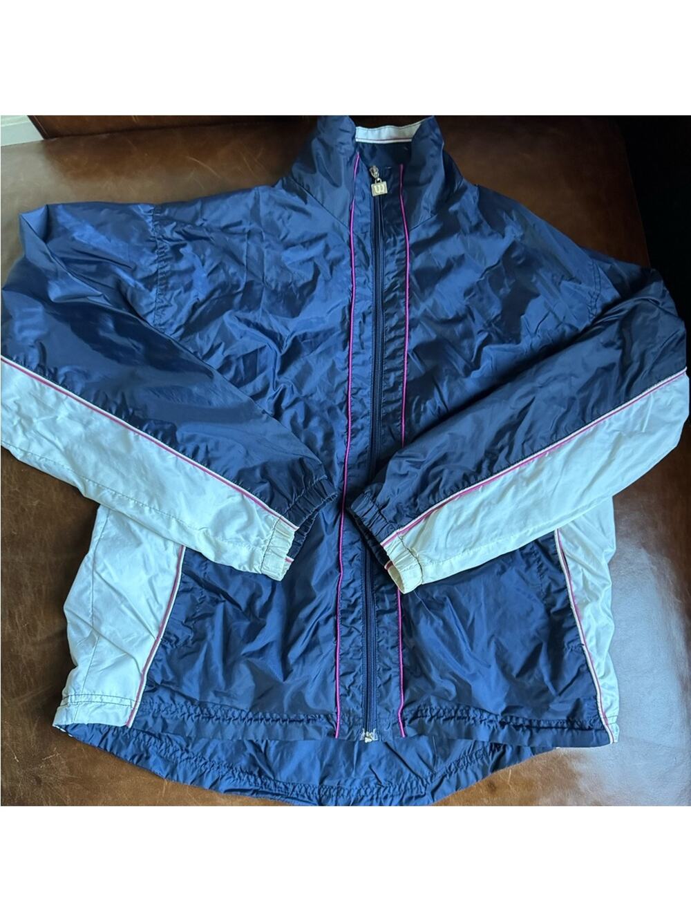 Vintage Wilson Navy and White Jacket with Pink Accents